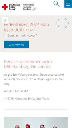 Vorschau der mobilen Webseite www.drk-hamburg-eimsbuettel.de, DRK-Kreisverband Eimsbüttel e.V.
