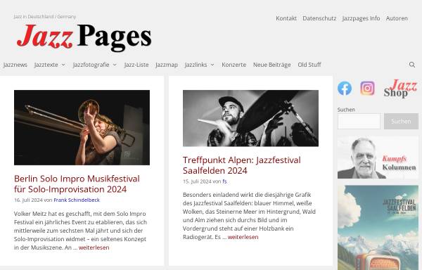 Vorschau von jazzpages.com, Jazzpages