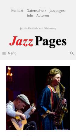 Vorschau der mobilen Webseite jazzpages.com, Jazzpages