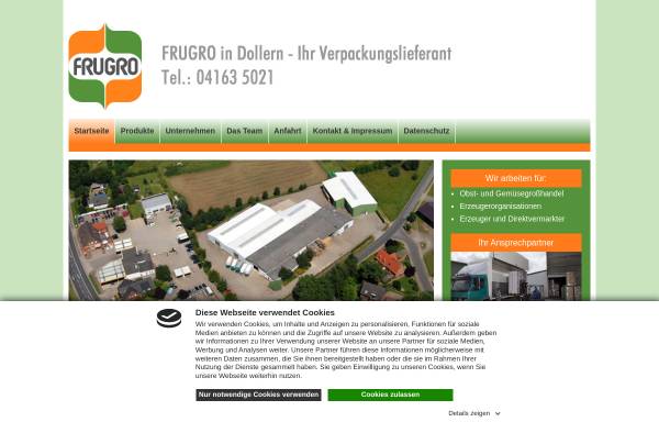 Vorschau von www.frugro.de, Frugro Obstverpackung Einkaufszentrale Niederelbe eG