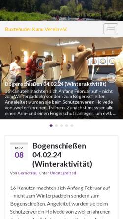 Vorschau der mobilen Webseite www.buxtehuder-kanu-verein.de, Buxtehuder Kanu Verein e.V.