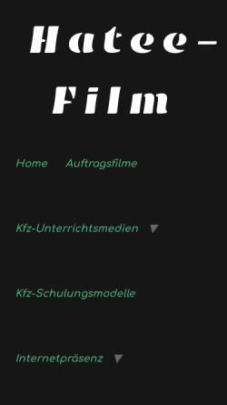 Vorschau der mobilen Webseite www.hatee-film.de, Hatee Filmproduktion