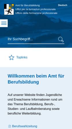 Vorschau der mobilen Webseite www.berufsbildung.gr.ch, Amt für Berufsbildung und Berufsberatung Graubünden