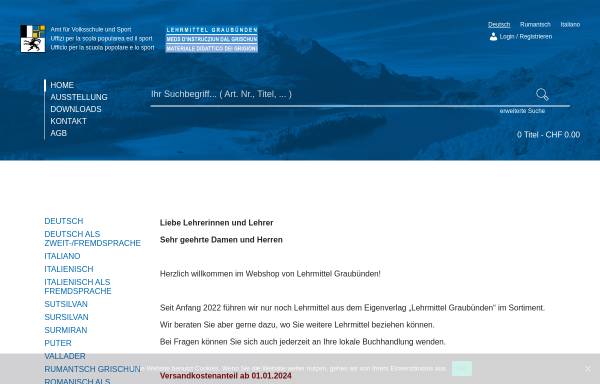 Vorschau von www.lmv.gr.ch, Lehrmittelverlag des Kantons Graubünden