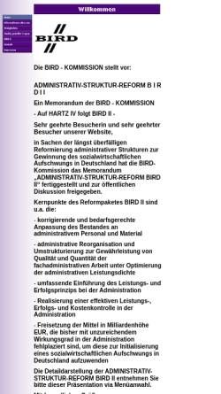 Vorschau der mobilen Webseite bird-kommission.atspace.com, Administrativstrukturreform BIRD II der BIRD-Kommission
