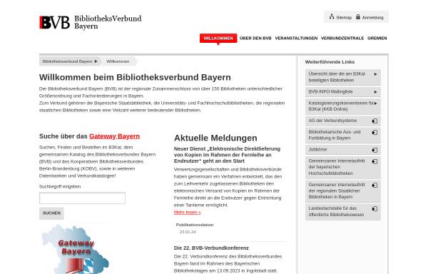 Vorschau von www.bib-bvb.de, Bibliotheksverbund Bayern