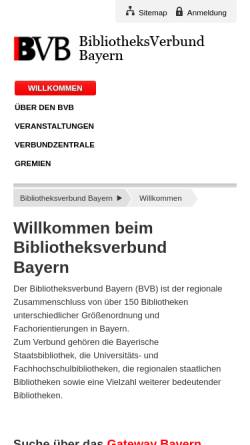 Vorschau der mobilen Webseite www.bib-bvb.de, Bibliotheksverbund Bayern
