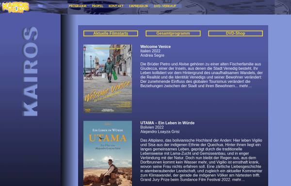 Vorschau von www.kairosfilm.de, Kairos Filmverleih