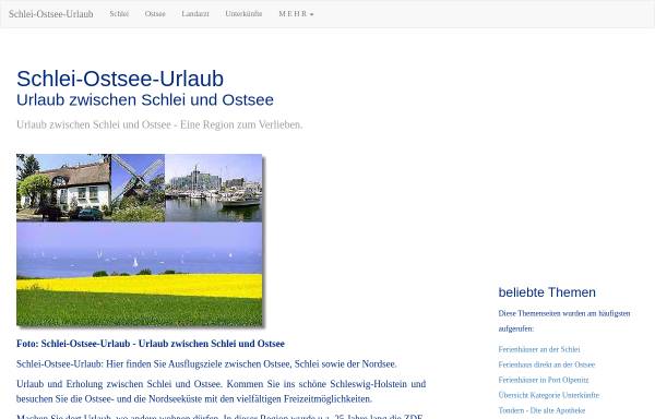 Vorschau von www.schlei-ostsee-urlaub.de, Schlei - Ostsee - Urlaub