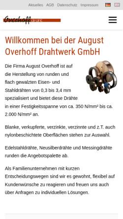 Vorschau der mobilen Webseite www.albert-erdmann-drahtwerk.de, Albert Erdmann GmbH & Co. KG