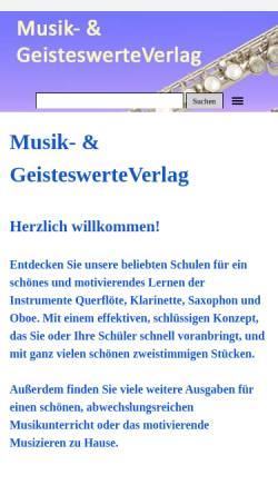 Vorschau der mobilen Webseite www.musik-geisteswerte.de, Musik- und GeisteswerteVerlag