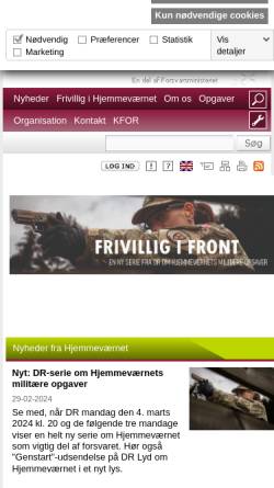Vorschau der mobilen Webseite www.hjv.dk, Dänische Heimwehr
