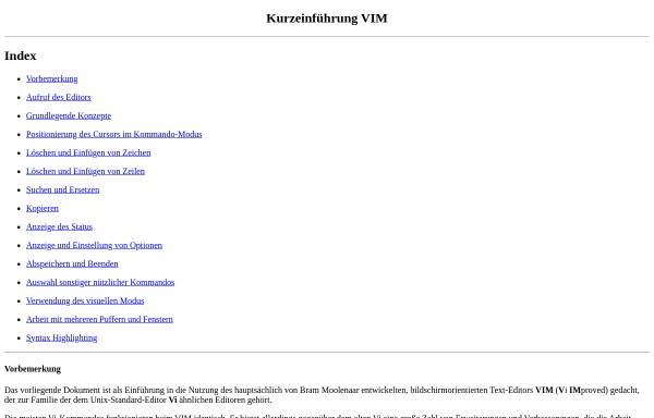 Vorschau von www-user.tu-chemnitz.de, Kurzeinführung VIM