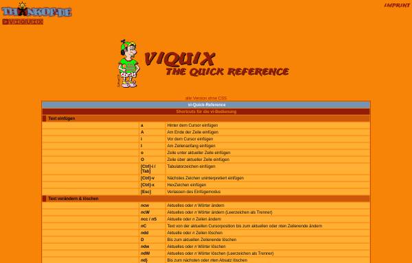 Vorschau von uquix.thinkof.de, VIQUIX -vi Quick Reference