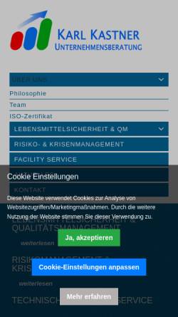 Vorschau der mobilen Webseite www.kastner-beratung.at, Karl Kastner Unternehmensberatung