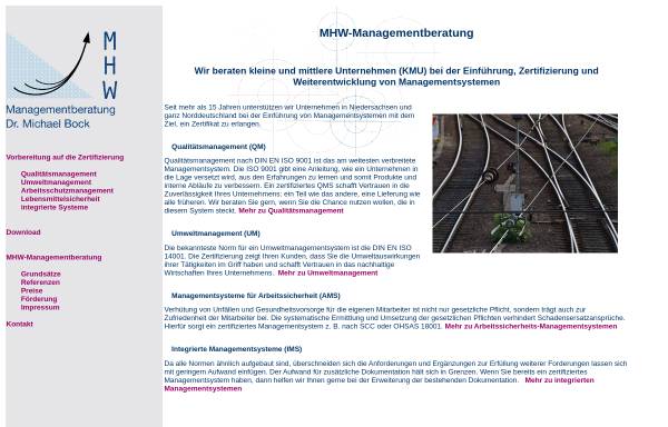 Vorschau von www.mhw-beratung.de, MHW Managementberatung, Inh. Dr. Michael Bock