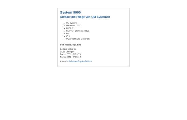 Vorschau von www.system9000.de, System 9000 - Mike Hansen