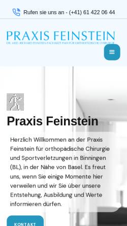 Vorschau der mobilen Webseite www.feinstein.ch, Feinstein, Richard Dr.