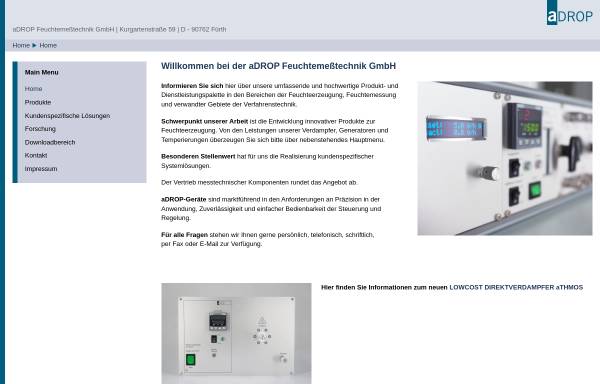 Vorschau von www.adrop.de, aDROP Feuchtemeßtechnik GmbH