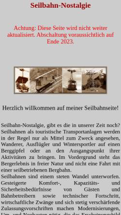 Vorschau der mobilen Webseite www.seilbahn-nostalgie.ch, Seilbahn-Nostalgie