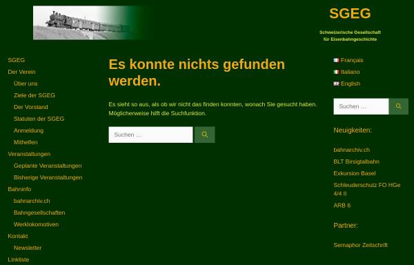 Vorschau von www.sgeg.ch, Schweizerische Gesellschaft für Eisenbahngeschichte SGEG
