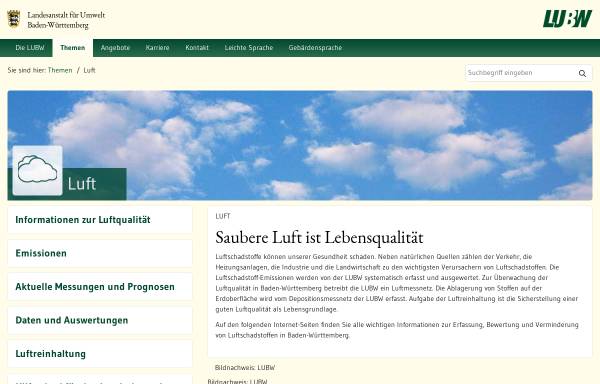 Vorschau von www.lubw.baden-wuerttemberg.de, Landesanstalt für Umweltschutz Baden-Württemberg