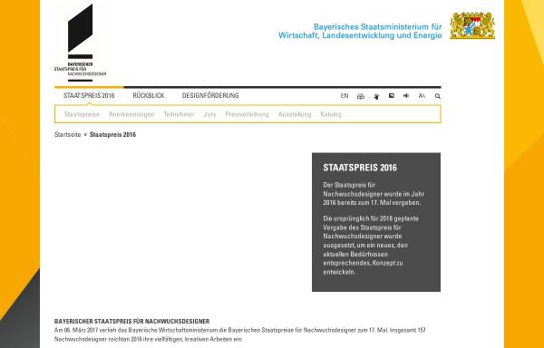 Vorschau von www.staatspreis.de, Bayerischer Staatspreis für Nachwuchs-Designer