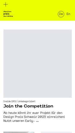 Vorschau der mobilen Webseite www.designpreis.ch, Design Preis Schweiz