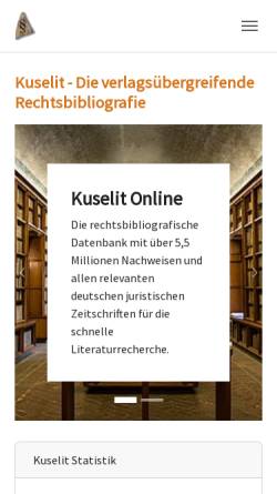 Vorschau der mobilen Webseite www.kuselit.de, Kuselit Verlag GmbH