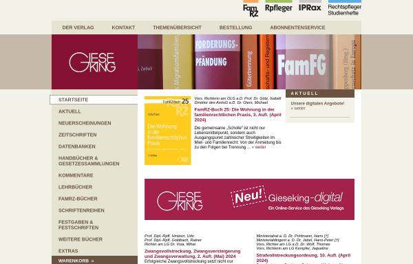 Vorschau von www.gieseking-verlag.de, Verlag Ernst und Werner Gieseking GmbH