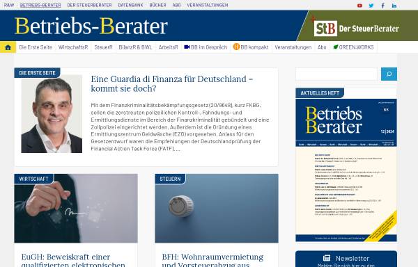 Vorschau von www.betriebs-berater.de, Verlag Recht und Wirtschaft GmbH