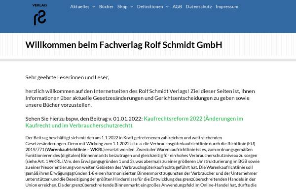 Vorschau von www.verlag-rolf-schmidt.de, Verlag Rolf Schmidt GmbH