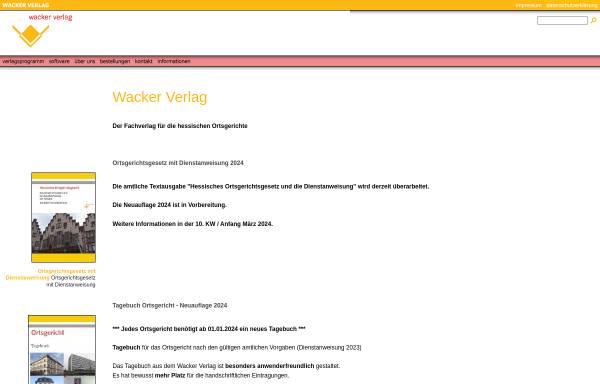 Vorschau von www.wacker-verlag.de, Wacker Verlag, Inh. Reinhard Wacker