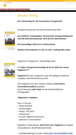 Vorschau der mobilen Webseite www.wacker-verlag.de, Wacker Verlag, Inh. Reinhard Wacker