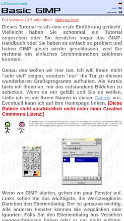 Vorschau der mobilen Webseite www.ufocomes.de, Basic Gimp Tutorial