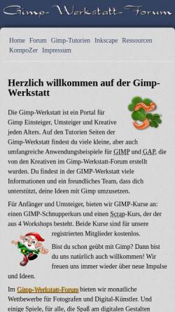 Vorschau der mobilen Webseite www.gimp-werkstatt.de, Gimp Werkstatt