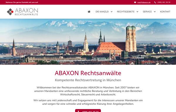 Vorschau von www.abaxon.de, Abaxon Rechtsanwälte, Liebigstr.