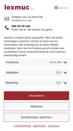 Vorschau der mobilen Webseite lexmuc.com, Löffler & Kollegen, Schackstr.