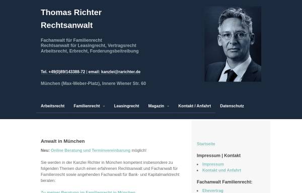 Vorschau von www.rechtsanwalt-richter.com, Richter, Thomas, Zeppelinstr.