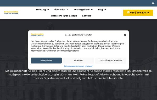 Vorschau von www.weber-rechtsanwaeltin.de, Weber, Simone und Meuschel, Walther, Sendlingertorplatz