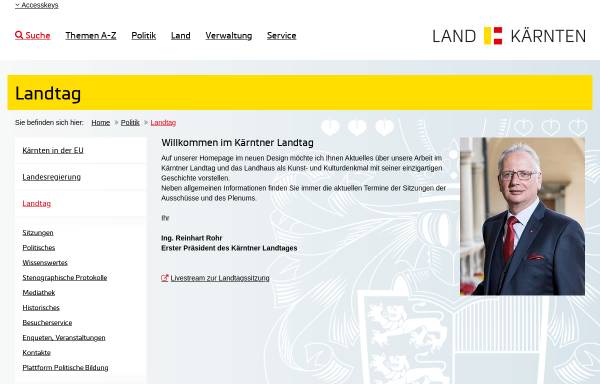 Vorschau von www.kaerntner-landtag.ktn.gv.at, Kärntner Landtag