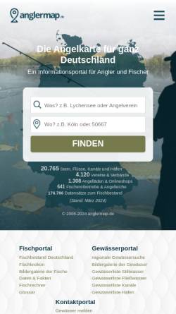 Vorschau der mobilen Webseite www.anglermap.de, Anglermap