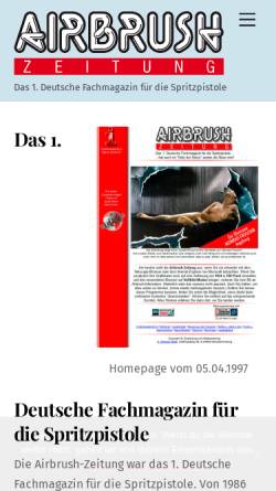 Vorschau der mobilen Webseite www.airbrush-zeitung.de, Airbrush-Zeitung