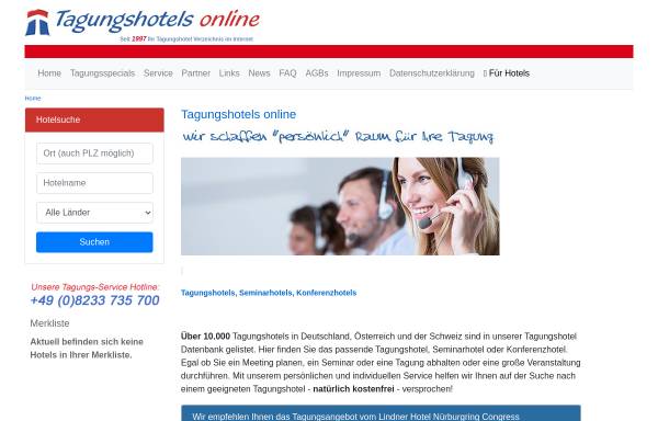 Vorschau von www.tagungshotels-online.de, Tagungshotels online
