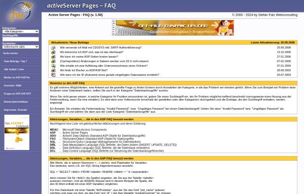 Vorschau von www.aspfaq.de, Active Server Pages - FAQ