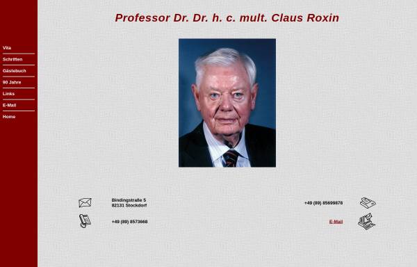 Vorschau von www.claus-roxin.de, Claus Roxin - Professor für Strafrecht