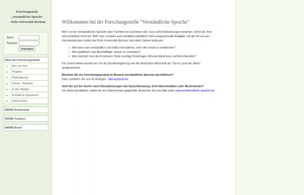 Vorschau von moderne-verwaltungssprache.de, IDEMA - Internet-Dienst für eine moderne Amtssprache