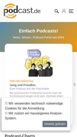 Vorschau der mobilen Webseite www.podcast.de, podcast.de