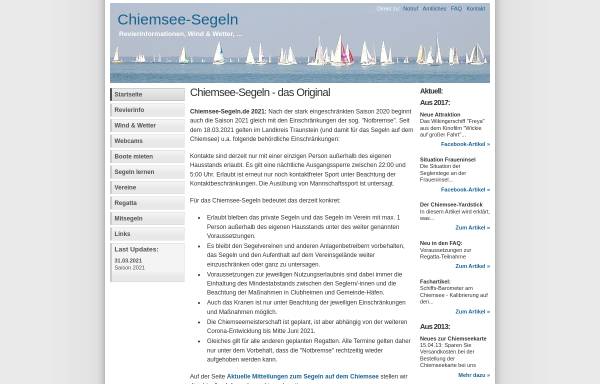 Vorschau von www.chiemsee-segeln.de, Chiemsee-Segeln