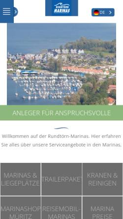 Vorschau der mobilen Webseite www.rundtoern-marinas.de, Verbund von fünf Marinas im Nordosten Deutschlands